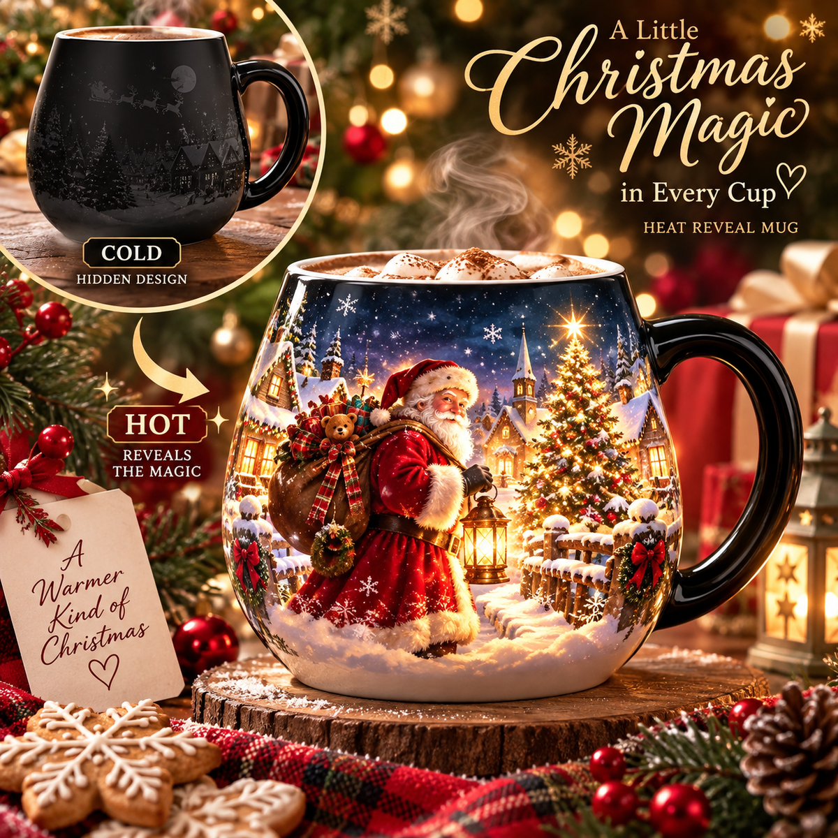🎄☕ Christmas Magic Reveal™ – Heat Activated Color Changing Mug | A Magical Holiday Surprise 🎁✨