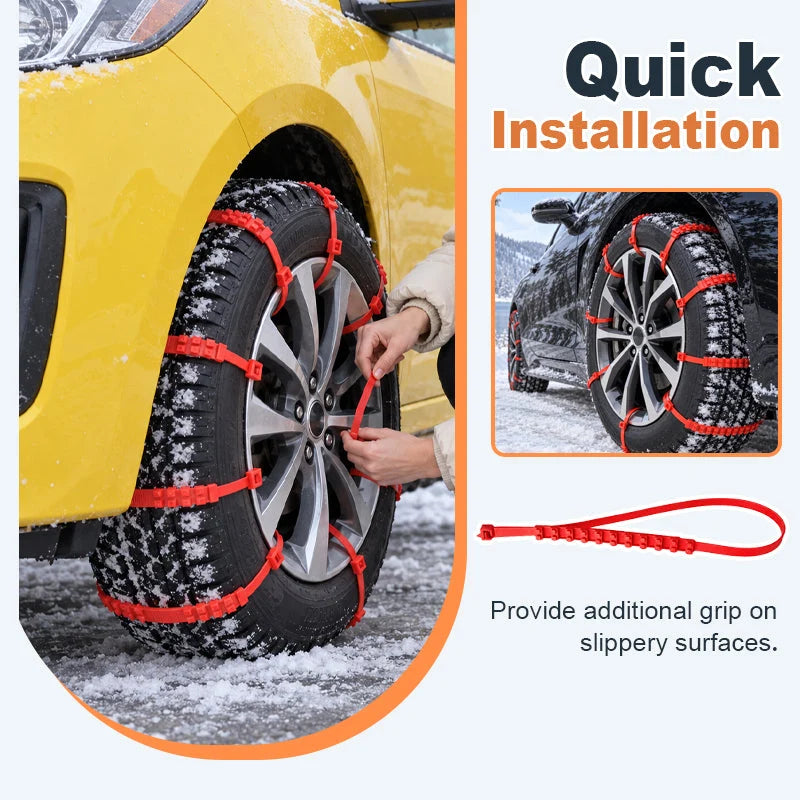 ❄️ Universal Winter Tire Traction Straps – Reinforced Anti-Slip Snow & Ice Grip
