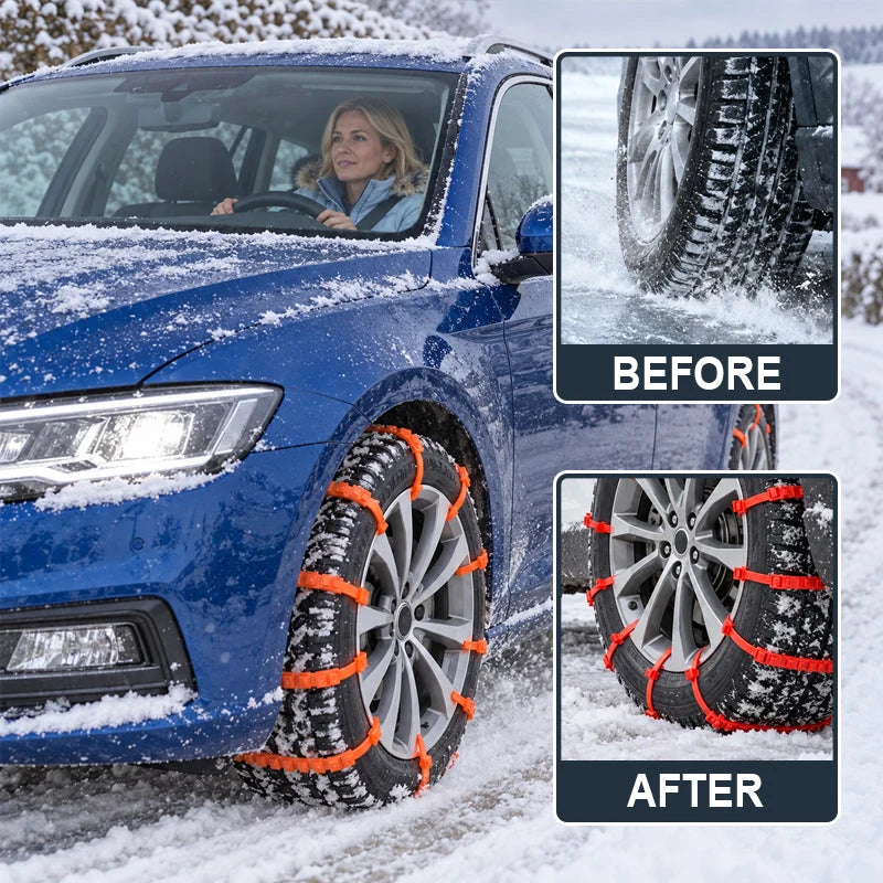 ❄️ Universal Winter Tire Traction Straps – Reinforced Anti-Slip Snow & Ice Grip