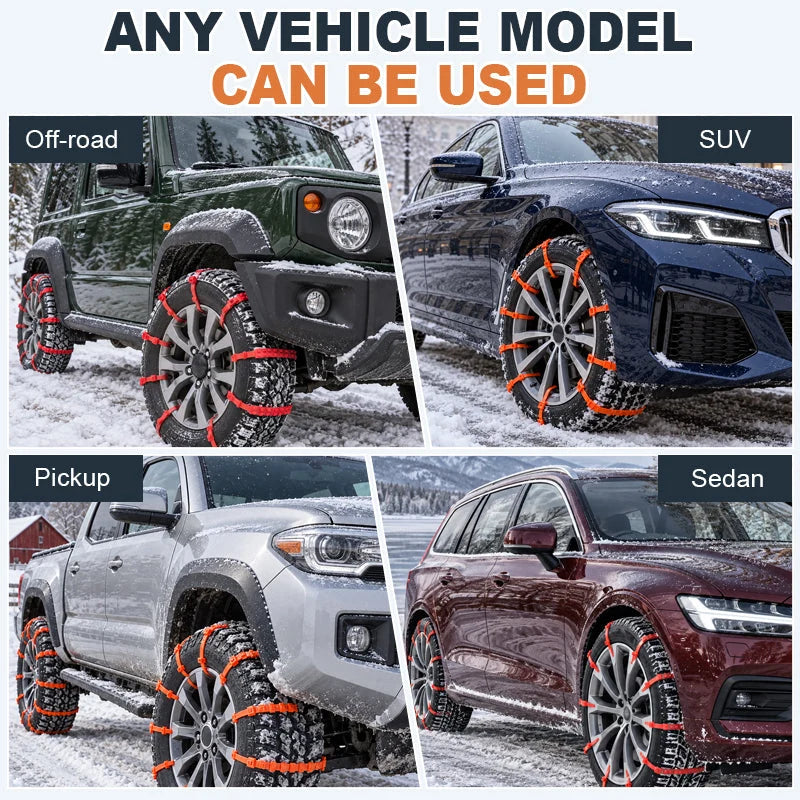 ❄️ Universal Winter Tire Traction Straps – Reinforced Anti-Slip Snow & Ice Grip