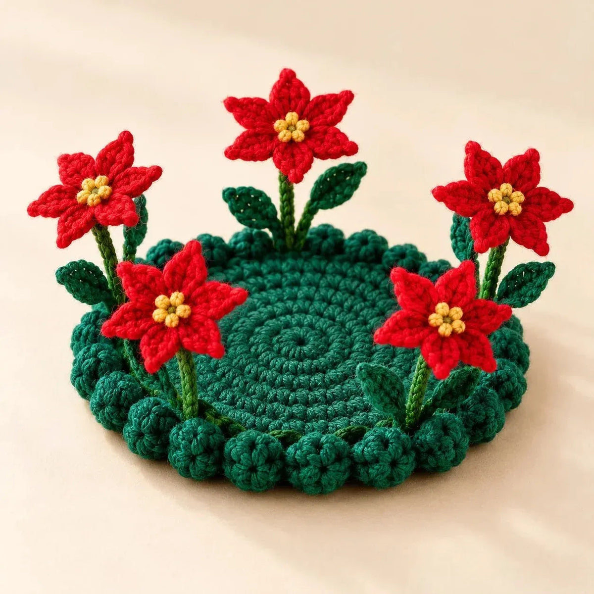 Handmade Crochet Floral Coaster | Everlasting Table Art 🌸