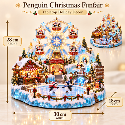 🔥Last Day 50% OFF 🎡🐧 Penguin Christmas Funfair™ – Animated Lighted Holiday Village