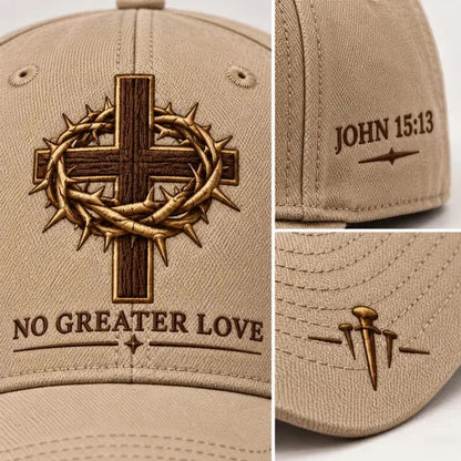 ✝️ John 15:13 No Greater Love Embroidered Christian Baseball Cap