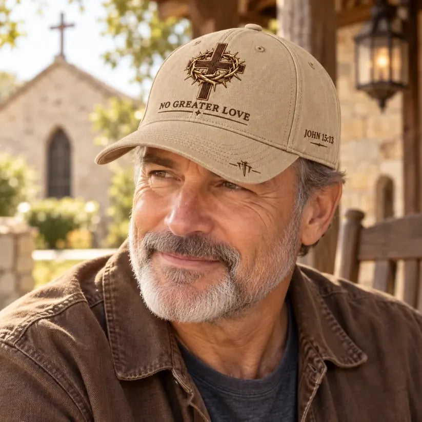 ✝️ John 15:13 No Greater Love Embroidered Christian Baseball Cap