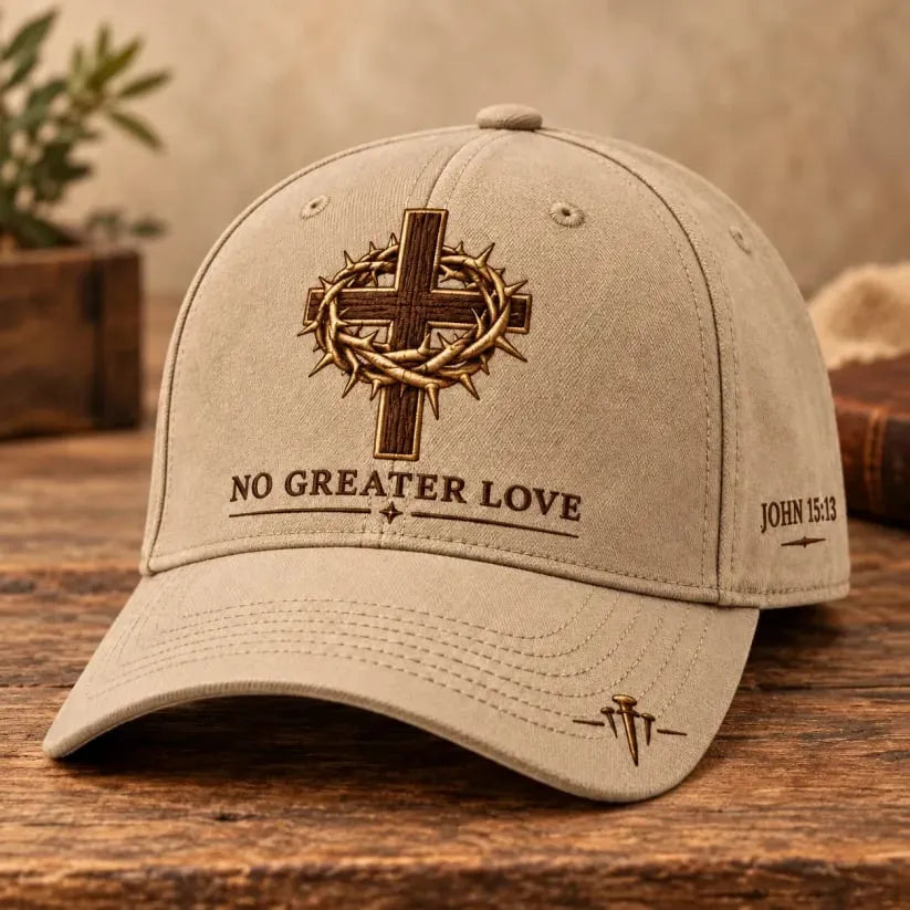 ✝️ John 15:13 No Greater Love Embroidered Christian Baseball Cap