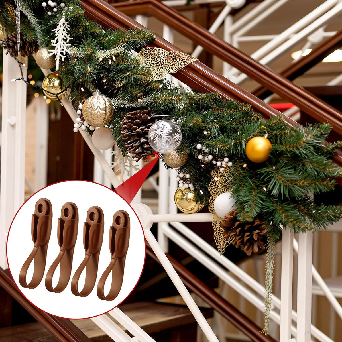 🔥HOT SALE 49% OFF - 🎅Christmas Garland Hanger Mantle Garland Hooks, No Drill