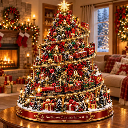 🚂✨ Christmas Express Tree | Lighted Spiral Train Display