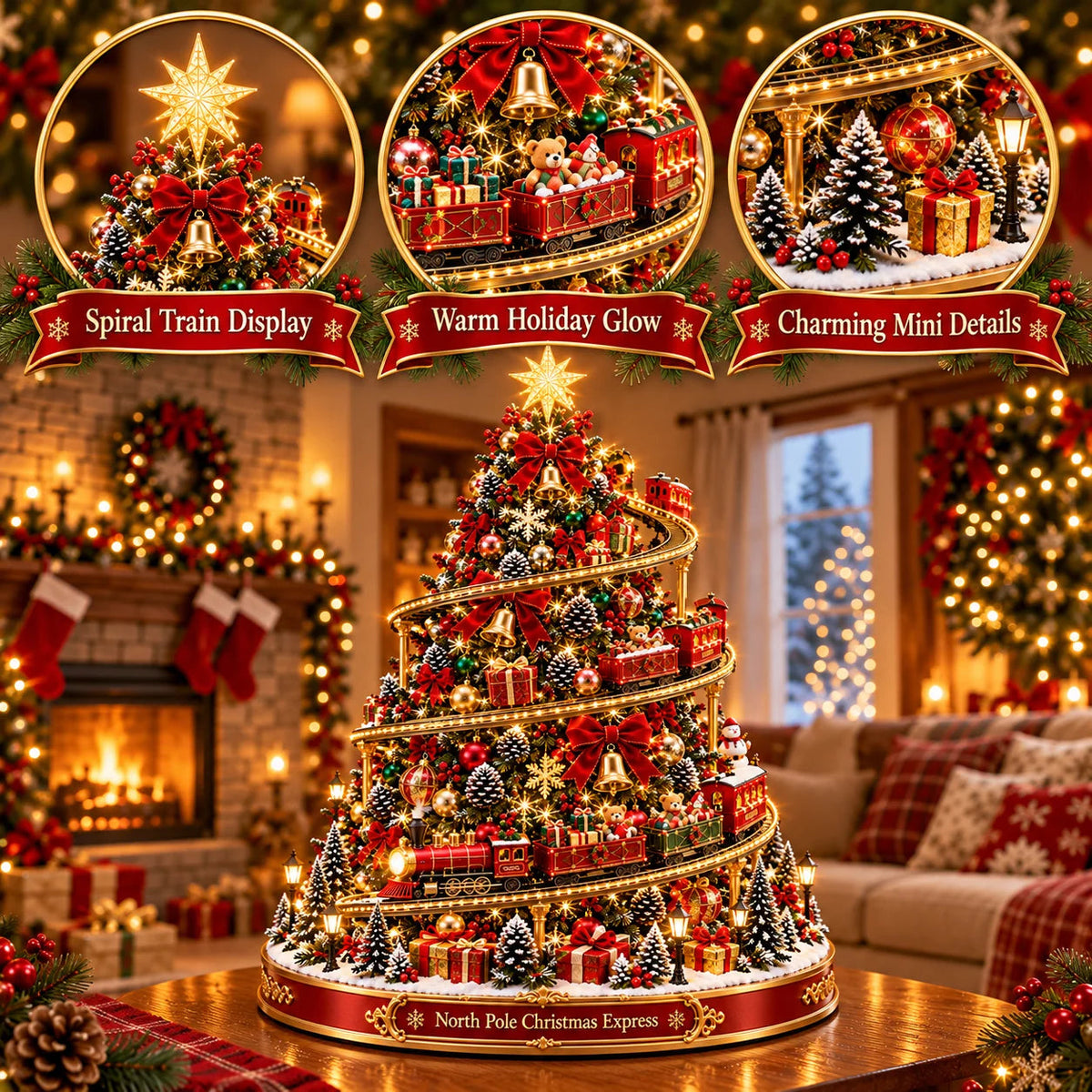 🎄 North Pole Christmas Express Tree | Lighted Spiral Train Display
