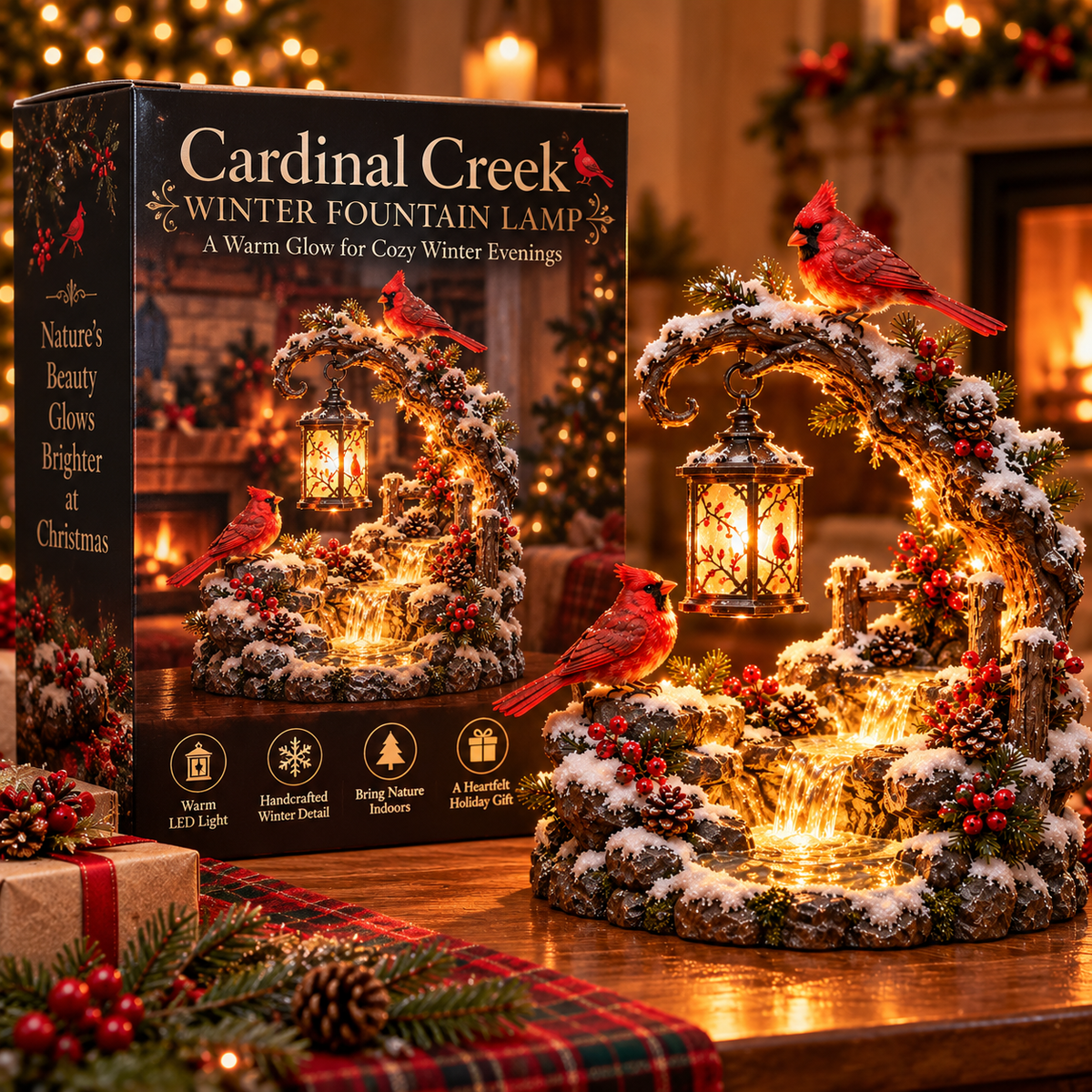 🐦 Cardinal Falls™ | Lighted Winter Woodland Decor ❄️✨