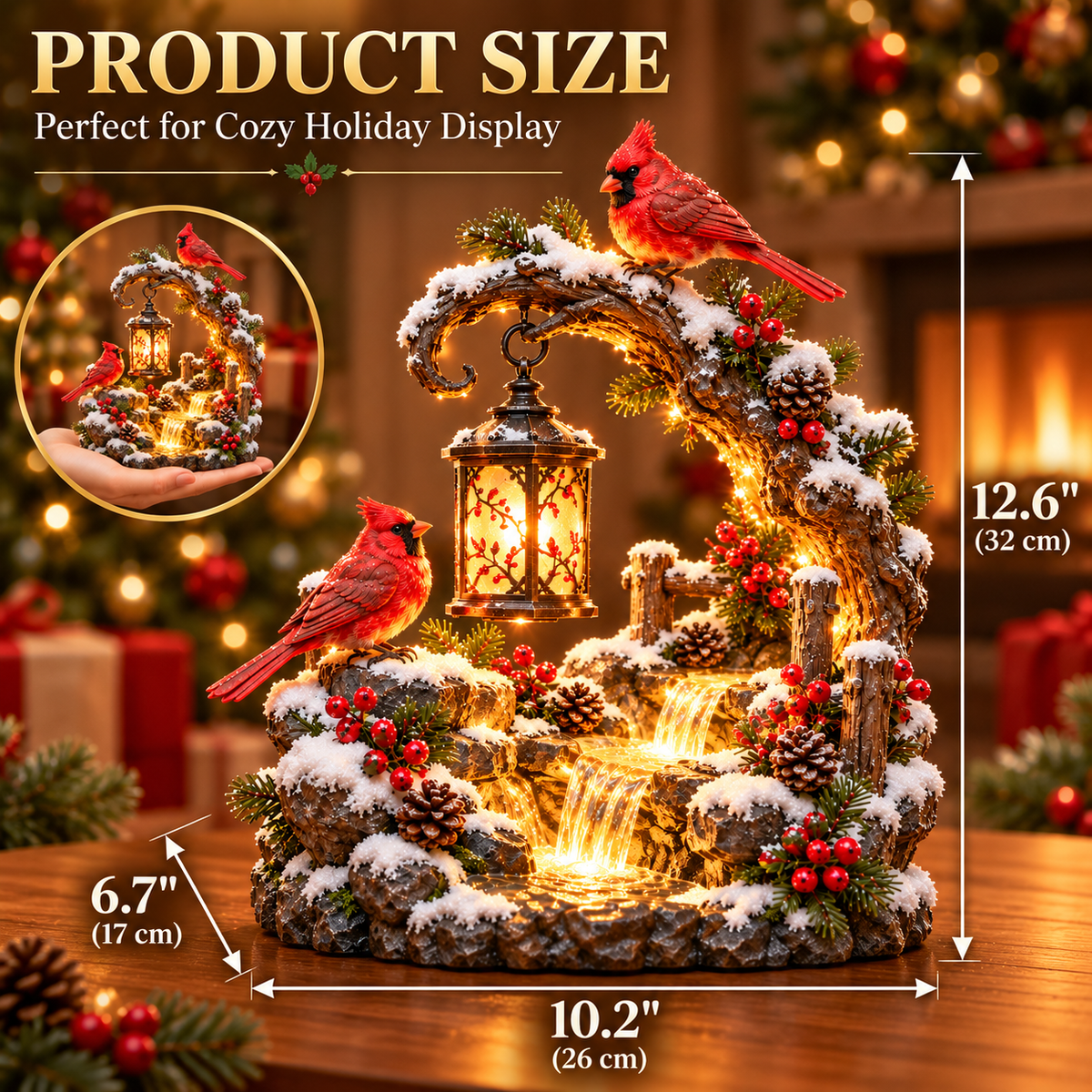 🐦 Cardinal Falls™ | Lighted Winter Woodland Decor ❄️✨