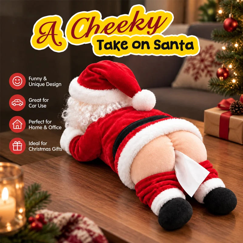 🎅🍑 Santa Stuck Again™ | Funny Christmas Tissue Box Holder