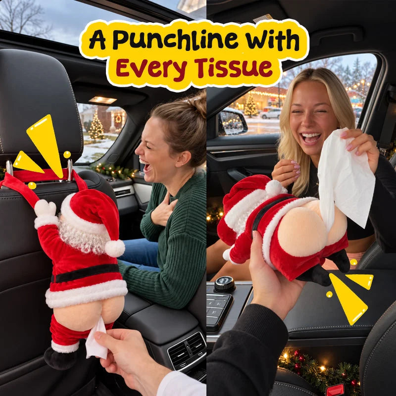 🎅🍑 Santa Stuck Again™ | Funny Christmas Tissue Box Holder