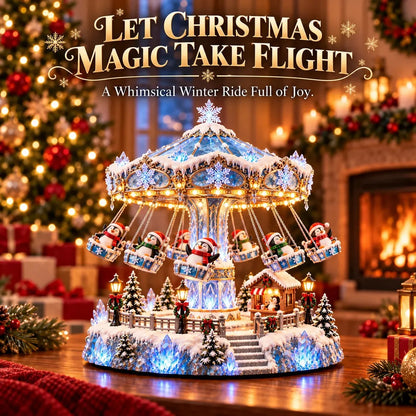 🎄 Christmas Sale 50% OFF! 🐧 Penguin Christmas Carousel – Rotating Winter Light Display