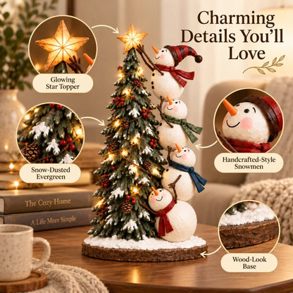 ⛄⭐ Snowman Wishes™ – Four Snowmen Lighted Christmas Tree Decoration 🎄✨