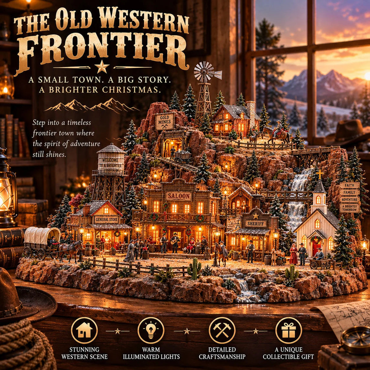 🤠✨ Frontier After Dark | Lighted Old West Village