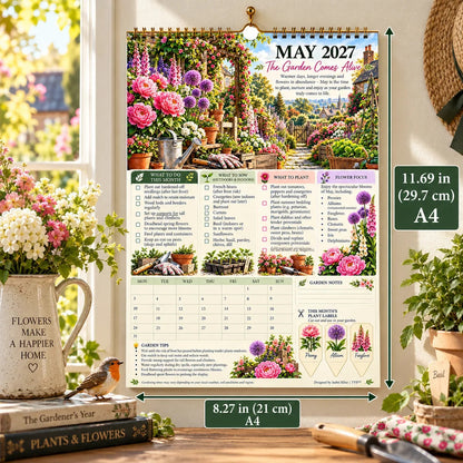 🌿 2027 Four Seasons Garden Planner – Planting Guide, Monthly Tasks & Plant Labels