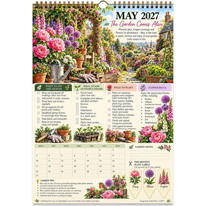 🌿 2027 Four Seasons Garden Planner – Planting Guide, Monthly Tasks & Plant Labels