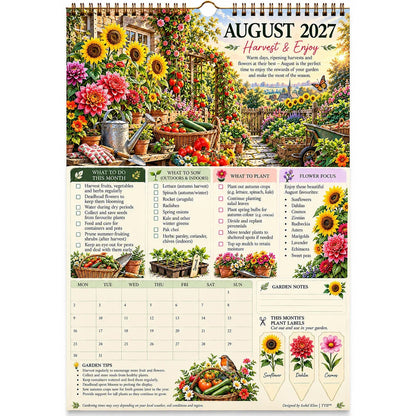 🌿 2027 Four Seasons Garden Planner – Planting Guide, Monthly Tasks & Plant Labels
