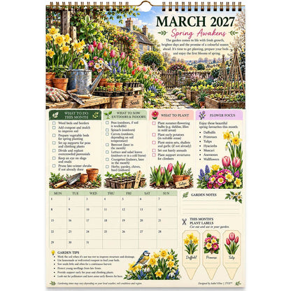 🌿 2027 Four Seasons Garden Planner – Planting Guide, Monthly Tasks & Plant Labels