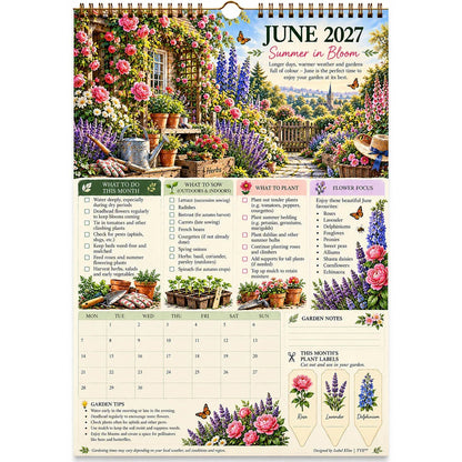 🌿 2027 Four Seasons Garden Planner – Planting Guide, Monthly Tasks & Plant Labels