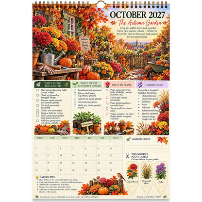 🌿 2027 Four Seasons Garden Planner – Planting Guide, Monthly Tasks & Plant Labels