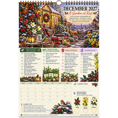🌿 2027 Four Seasons Garden Planner – Planting Guide, Monthly Tasks & Plant Labels