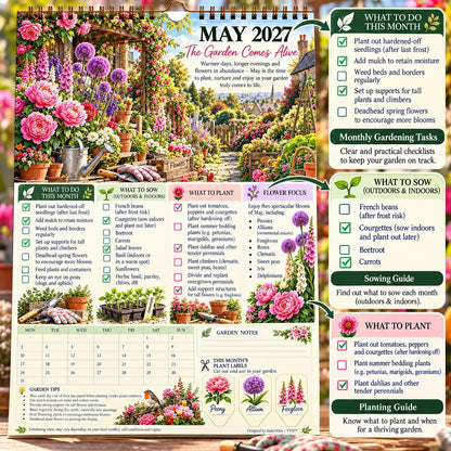 🌿 2027 Four Seasons Garden Planner – Planting Guide, Monthly Tasks & Plant Labels
