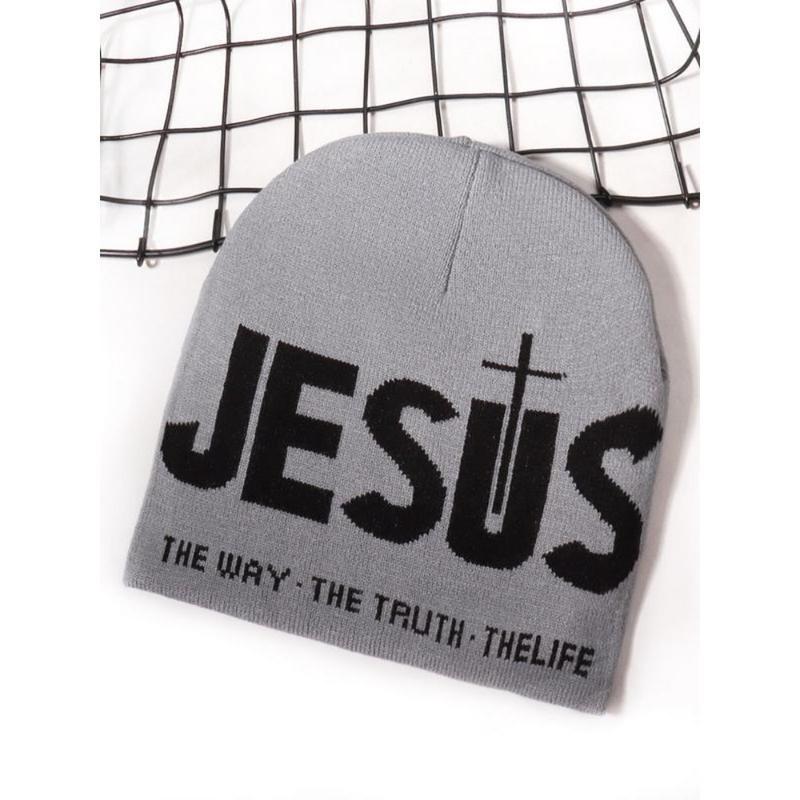 🖤 Y2K Heart & Cross Beanie | Jacquard Knit Streetwear Cap