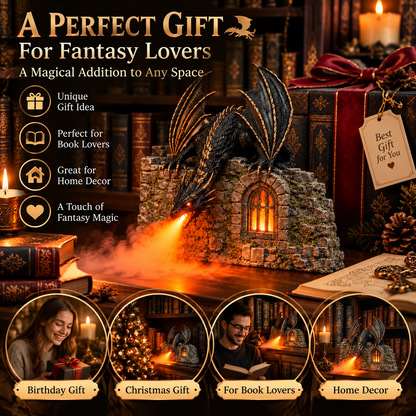 🐉 Dragonfire Castle™ – Glowing Flame Mist Humidifier