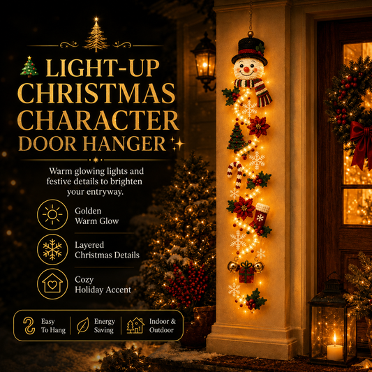 🎄 Christmas Magic Lighted Door Hanger – Make Your Door Glow for the Holidays