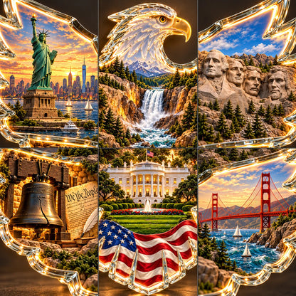 🦅🇺🇸 American Heritage Eagle – Lighted Landmark Wall Art