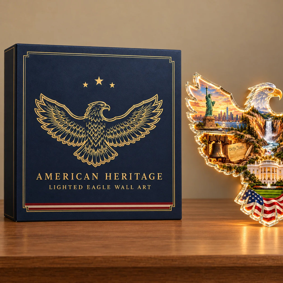 American Heritage eagle displayed at home