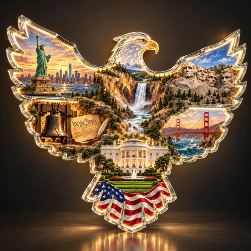 🦅🇺🇸 American Heritage Eagle – Lighted Landmark Wall Art