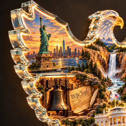 🦅🇺🇸 American Heritage Eagle – Lighted Landmark Wall Art