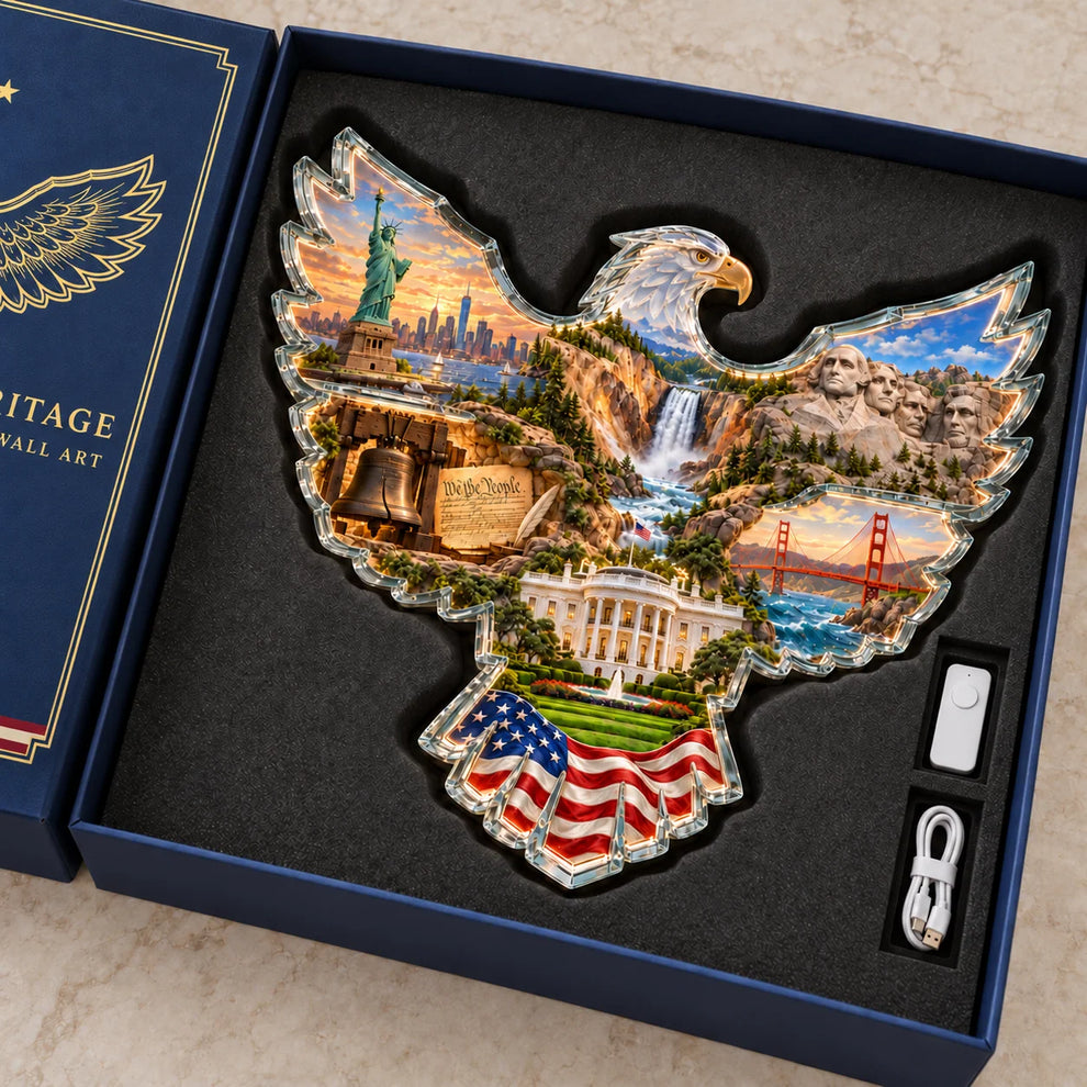 American Heritage eagle landmark detail