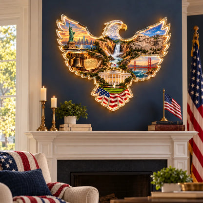 🦅🇺🇸 American Heritage Eagle – Lighted Landmark Wall Art