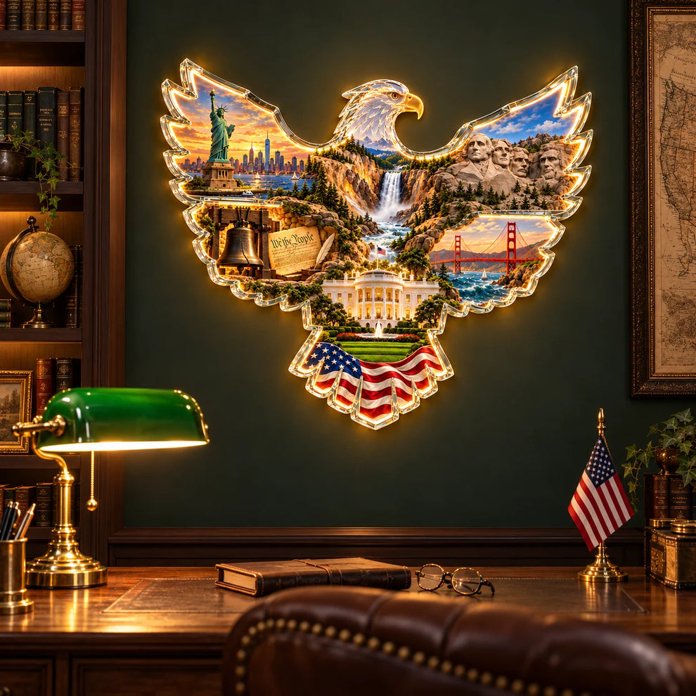 American Heritage eagle landmark detail