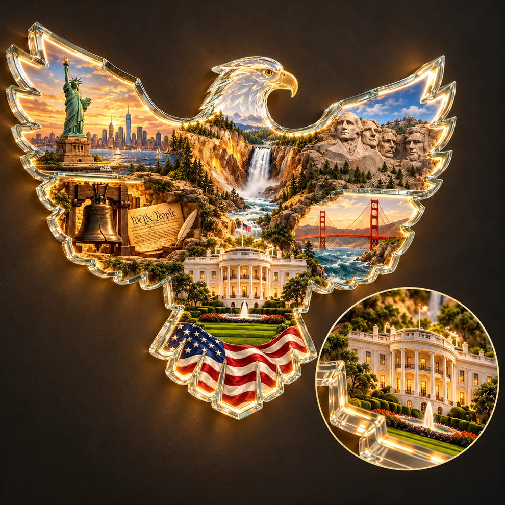 American Heritage eagle landmark detail