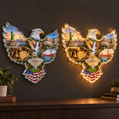 🦅🇺🇸 American Heritage Eagle – Lighted Landmark Wall Art