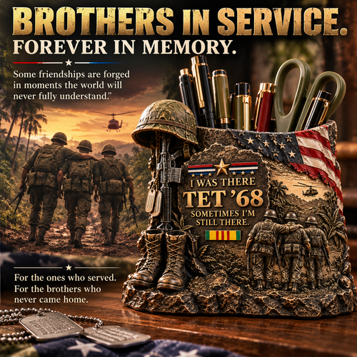 🇺🇸 I Was There. 🪖 Some Memories Never Leave. ❤️ TET ’68 Vietnam Veteran Memorial Pen Holder 🎖️🕊️