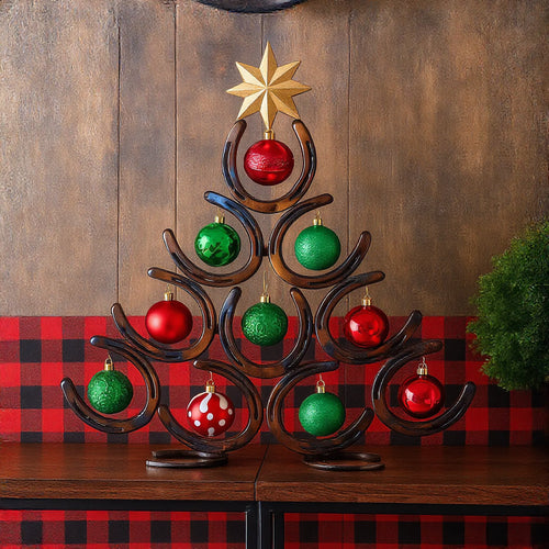 🎄🐴 Lucky Horseshoe Tree™ | Rustic Christmas Decor