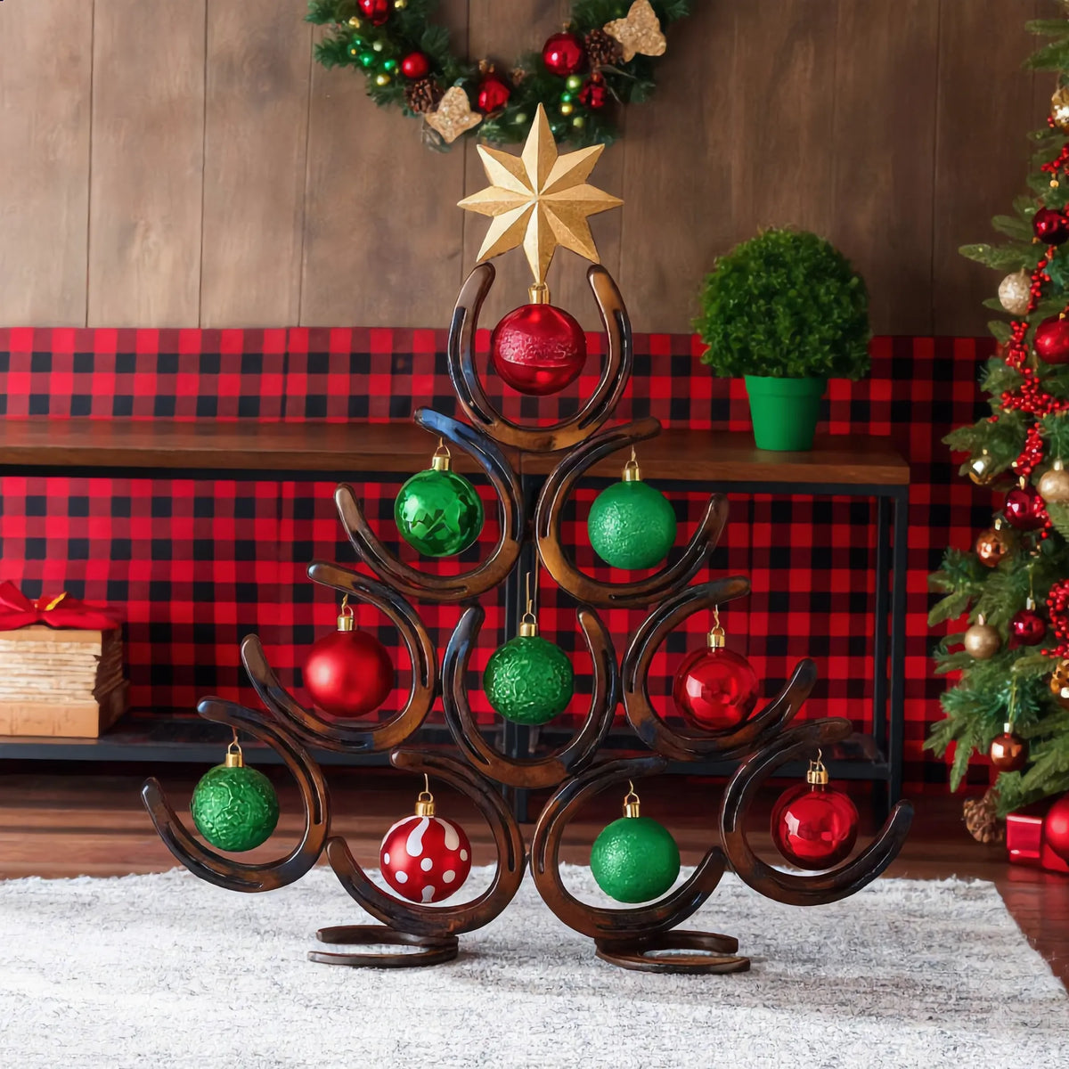 🎄🐴 Lucky Horseshoe Tree™ | Rustic Christmas Decor