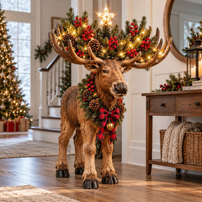 🎄 Woodland Christmas Moose™ – Lighted Holiday Decor