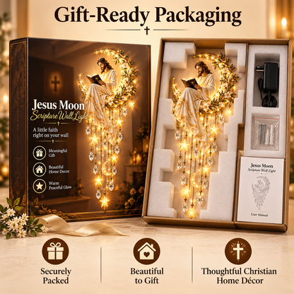 🌙🙏 Moonlit Grace™ | Jesus & Mary Faith-Inspired Wall Light