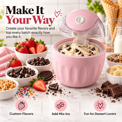 🍦 Mini Homemade Ice Cream Maker – Compact One-Touch Frozen Dessert Machine