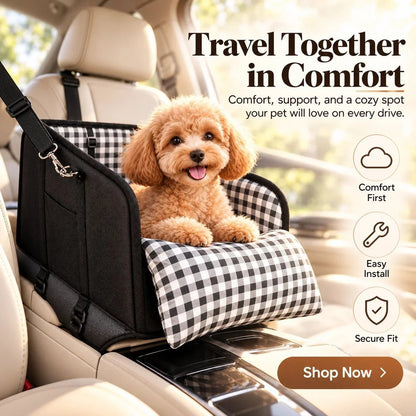 🐾🚙 PawNest Ride™ | Small Dog Center Console Car Seat