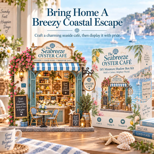 🌊🦪 Seabreeze Oyster House™ | DIY 3D Coastal Café Miniature Kit