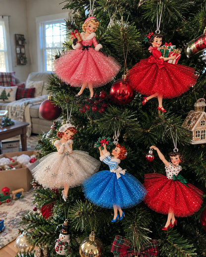 Vintage Christmas Lady Ornaments – 1950s-Inspired Holiday Charm 🎄