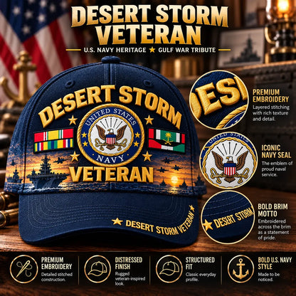 🎖️ Desert Storm 35th Anniversary Veteran Cap | Honoring Your Service & Pride 1991–2026