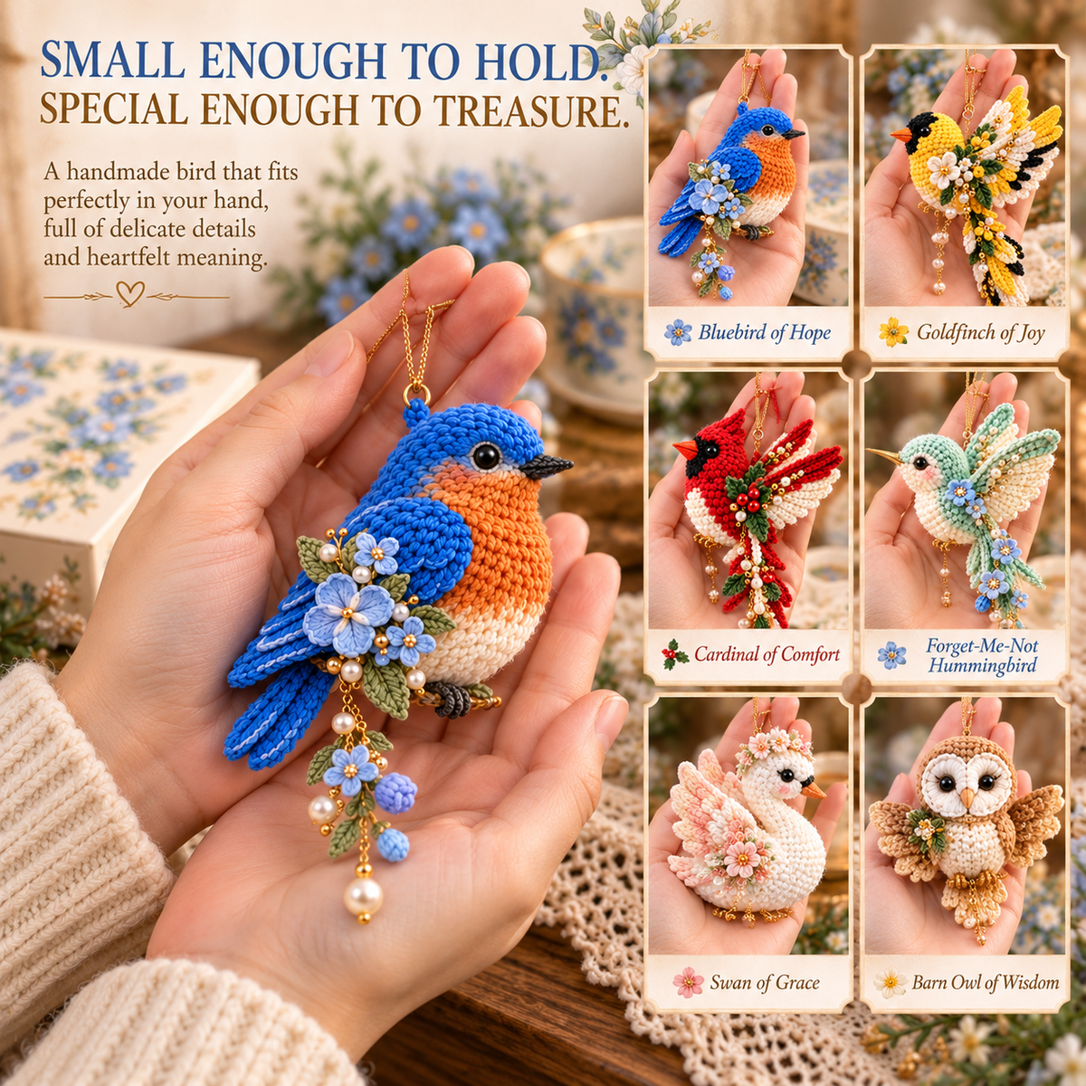 ⏰Limited Stock 50% OFF -  🧶 DIY Crochet Bird Ornament Kit Collection | Comfort, Hope & Grace